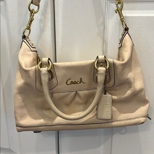 Coach Beige Leather Satchel